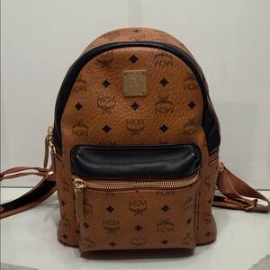 ❌ SOLD ❌ MCM Cognac and Black Logo Backpack